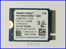 PC SN530 m. 2 2230 SSD WD SDBPTPZ-1T00 1TB NVMe PCIe for Surface Pro X Laptop SSD