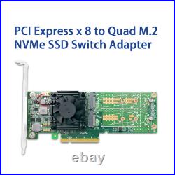 PCI Express x 8 to 4port M. 2 NVMe SSD Switch Adapter 2280mm