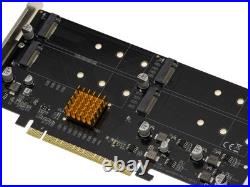PCIe 3.0 16x for 4 SSD M. 2 NVMe M Key (M2 NGFF). ASM2824 CHIPSET