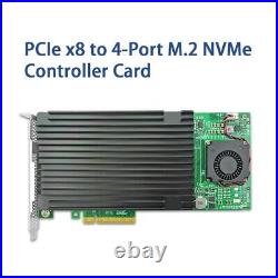 PCIe 3.0 x8 to 4 xM. 2 SSD NVMe Switch Adapter Switch Card with heatsink