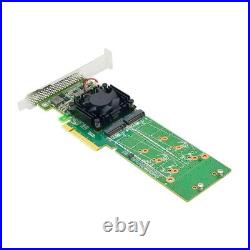 PCIe 3.0 x8 to 4x M. 2 NVMe SSD Adapter Card with PLX8747 and Low Profile Support