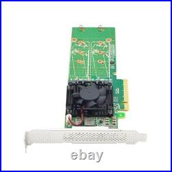 PCIe 3.0 x8 to 4x M. 2 NVMe SSD Adapter Card with PLX8747 and Low Profile Support