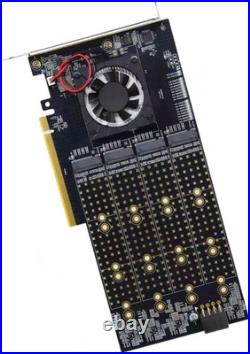 PCIe Expansion Card with PLX8749 Chip, 8-Port M. 2 NVMe SSD Adapter, Supports 221