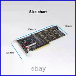 PCIe Expansion Card with PLX8749 Chip, 8-Port M. 2 NVMe SSD Adapter, Supports 221