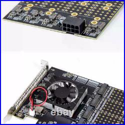 PCIe Expansion Card with PLX8749 Chip, 8-Port M. 2 NVMe SSD Adapter, Supports 221