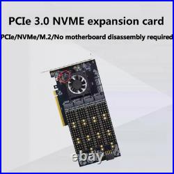 PCIe Expansion Card with PLX8749 Chip, 8-Port M. 2 NVMe SSD Adapter, Supports 221