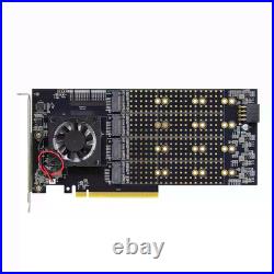 PCIe Expansion Card with PLX8749 Chip, 8-Port M. 2 NVMe SSD Adapter, Supports 221