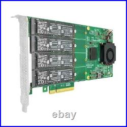 PCIe x8 to 4 Port M. 2 M Key NVMe SSD Adapter with PLX 8725 Support 22110mm