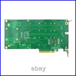 PCIe x8 to 4 Port M. 2 M Key NVMe SSD Adapter with PLX 8725 Support 22110mm