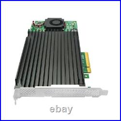 PCIe x8 to 4 Port M. 2 M Key NVMe SSD Adapter with PLX 8725 Support 22110mm