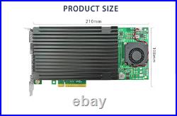 PCIe x8 to 4 Port M. 2 M Key NVMe SSD Adapter with PLX 8725 Support 22110mm