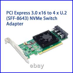 PCIe3.0 x16 to 4 x U. 2 NVMe SSD switch Adapter with PLX8747 controller