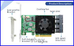 PCIe3.0 x8 to 4 x U. 2 NVMe SSD switch Adapter with PLX8747 controller