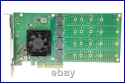 PCIe4.0 X8 to Quad M. 2 NVMe SSD Switch Adapter