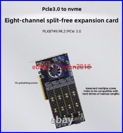 PEX8749 8M. 2 NVMe SSD PCI-E X16 Adapter PLX8749 8X M. 2 IT Mode ZFS TrueNAS