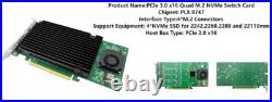 Quad PCIe 3.0 x16 M. 2 NVMe Switch Controller