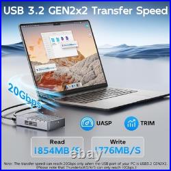 RAID NVMe Enclosure USB3.2 GEN2x2 20Gbps, Dual Bay M. 2 PCIe NVMe SSD Reader w