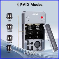 RAID NVMe Enclosure USB3.2 GEN2x2 20Gbps, Dual Bay M. 2 PCIe NVMe SSD Reader w