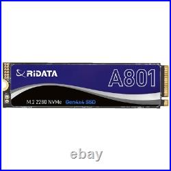 Ridata A801 SLC Cache NVMe 1.4 PCIe Gen 4x4 M. 2 2280 Internal SSD Upto 5000MB/s Ridata A801 SLC Cache NVMe 1.4 PCIe Gen 4x4 M. 2 2280 Internal SSD Upto 5000MB/s