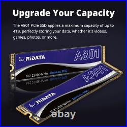 Ridata A801 SLC Cache NVMe 1.4 PCIe Gen 4x4 M. 2 2280 Internal SSD Upto 5000MB/s Ridata A801 SLC Cache NVMe 1.4 PCIe Gen 4x4 M. 2 2280 Internal SSD Upto 5000MB/s