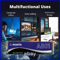 Ridata A801 SLC Cache NVMe 1.4 PCIe Gen 4x4 M. 2 2280 Internal SSD Upto 5000MB/s Ridata A801 SLC Cache NVMe 1.4 PCIe Gen 4x4 M. 2 2280 Internal SSD Upto 5000MB/s