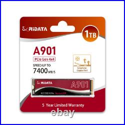 Ridata A901 NVMe 1.4 PCIe Gen 4x4 M. 2 2280 Internal SSD Upto 7400MB/s PS5 Compat