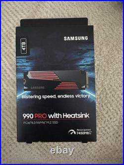 SAMSUNG 990 Pro 4TB M. 2 2280 PCIe 4.0 x4 NVMe SSD with heatsink