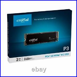 SSD M. 2 Crucial P3 500GB 1TB 2TB NVMe M. 2 PCIe 3D NAND SSD UP to 3500MB/s