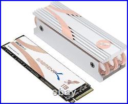 Sabrent 1TB Rocket Nvme PCIe 4.0 M. 2 SSD HDD With Heatsink White Gold New