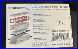 Sabrent 1TB Rocket Nvme PCIe 4.0 M. 2 SSD HDD With Heatsink White Gold New