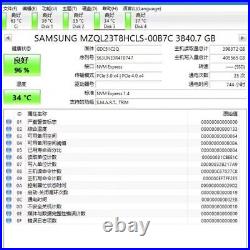 Samsung 3.84TB SSD PM9A3 U2 NVME MZ-QL33T80 PCIE MZQL23T8HCLS-00B7C GDA53C2Q
