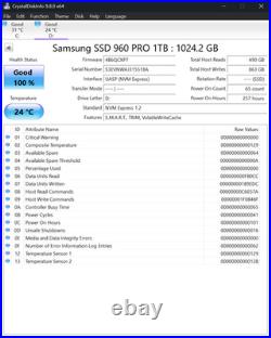Samsung 960 PRO Series 1TB Gen 3 PCIe NVMe M. 2 Internal SSD (MZ-V6P1T0) 2280mm