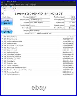 Samsung 960 PRO Series 1TB Gen 3 PCIe NVMe M. 2 Internal SSD (MZ-V6P1T0) 2280mm