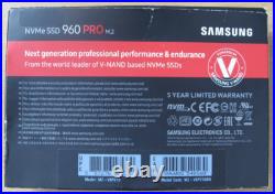 Samsung 960 PRO Series 2TB PCIe NVMe M. 2 Internal SSD (MZ-V6P2T0BW) Unused