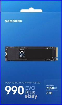 Samsung 990 EVO PLUS SSD 2TB PCIe Gen 4x4 5x2 M. 2 2280 Brand NEW FACTORY SEALED Samsung 990 EVO PLUS SSD 2TB PCIe Gen 4x4 5x2 M. 2 2280 Brand NEW FACTORY SEALED