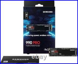 Samsung 990 PRO 1TB PCIe 4.0 x4 NVMe M. 2 2280 Internal SSD Solid State Drive