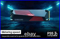 Samsung 990 PRO 2TB Internal SSD PCIe Gen 4x4 NVMe with Heatsink for PS5