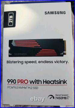 Samsung 990 PRO 2TB NVMe Internal SSD with Heatsink BlackBRAND NEWSEALED Samsung 990 PRO 2TB NVMe Internal SSD with Heatsink BlackBRAND NEWSEALED