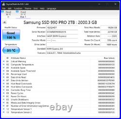 Samsung 990 PRO 2TB NVMe M. 2 2280 PCIe 4.0 SSD