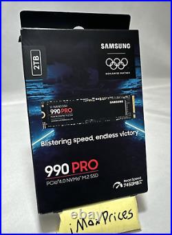 Samsung 990 PRO 2TB SSD PCle Gen 4x4 NVMe (MZ-V9P2T0B/AM) NEW SEALED