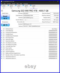 Samsung 990 PRO 4TB M. 2 NVMe Internal SSD Black (MZ-V9P4T0B/AM)