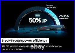 Samsung 990 PRO 4TB PCIe 4.0 x4 NVMe 7,450MB/s M. 2 2280 SSD (MZ-V9P4T0B/AM)