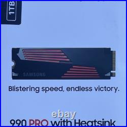 Samsung 990 PRO with Heatsink 1TB M. 2 PCIe 4.0 NVMe Internal SSD