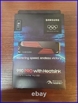 Samsung 990 Pro 1TB With Heatsink. PCle 4.0 NVME M. 2 SSD Samsung 990 Pro 1TB With Heatsink. PCle 4.0 NVME M. 2 SSD