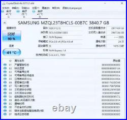 Samsung PM1733 3.84TB SSD U. 2 2.5 NVME MZ-WLJ3T80 PCIE 4.0X4 MZWLJ3T8HBLS-0007C