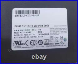 Samsung PM963 1.92TB U. 2 SSD 2,5U. 2 PCIe NVMe MZ-QLW1T90 MZQLW1T9HMJP-000AZ