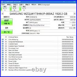 Samsung PM963 1.92TB U. 2 SSD 2,5U. 2 PCIe NVMe MZ-QLW1T90 MZQLW1T9HMJP-000AZ