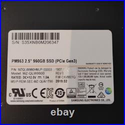 Samsung PM963 2.5 SSD NVMe PCIe 3.0 Gen3 x4 U. 2 with Dell R640 carrier