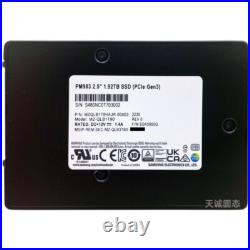 Samsung PM983 1.92T U2 PCIE NVME SSD Solid State Drive Enterprise Server