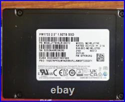 Samsung SSD 1.92TB PM1733 NVME MZWLJ1T9HBJR-0007C MZ-WLJ1T90 U. 2 PCIE 4.0X4